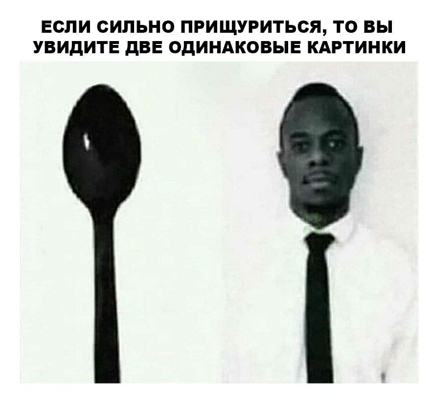 ЕСЛИ СИЛЬНО ПРИЩУРИТЬСЯ ТО ВЫ УВИдИТЕ дВЕ ОДИНАКОВЫЕ КАРТИНКИ