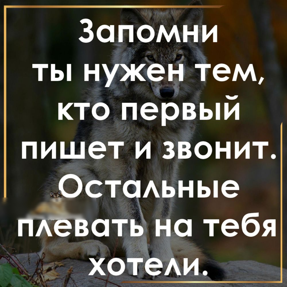 Запомни ты нужен тем кто первый пишет и звонит Остсмьные пКёвать на тебя хотеАи