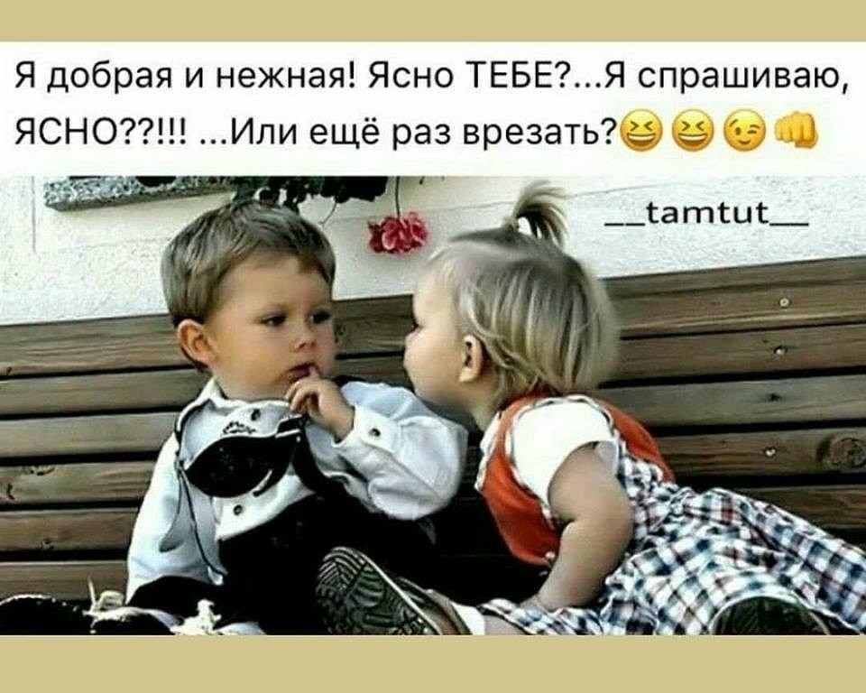 Я добрая и нежная Ясно ТЕБЕЯ спрашиваю ЯСНО Или ещё раз врезать