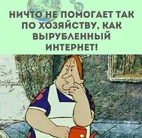 ничто нв ПОМОГАЕТ тАк по хозяйству КАК ВЫРУБАЕННЫЙ интврнвт