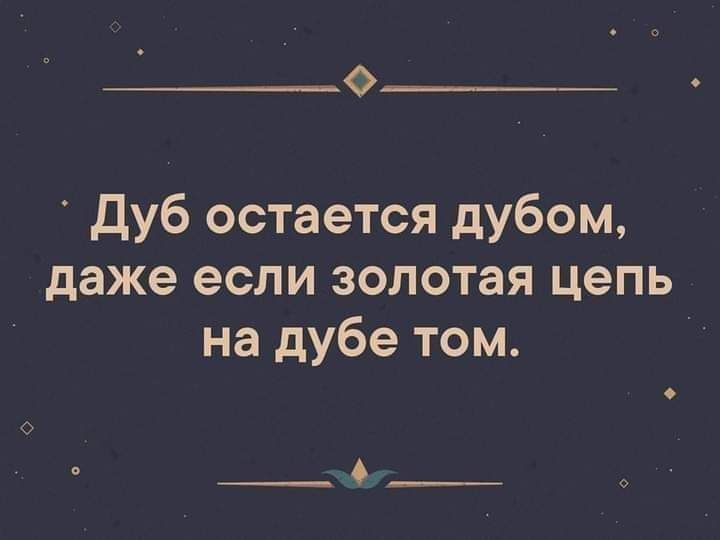 О Дуб остается дубом даже если золотая цепь на дубе том __