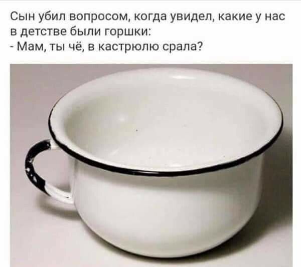 Сын убил вопросом когда увидел какие у нас в детстве быпи горшки Мам ты чё в кастрюлю срапа