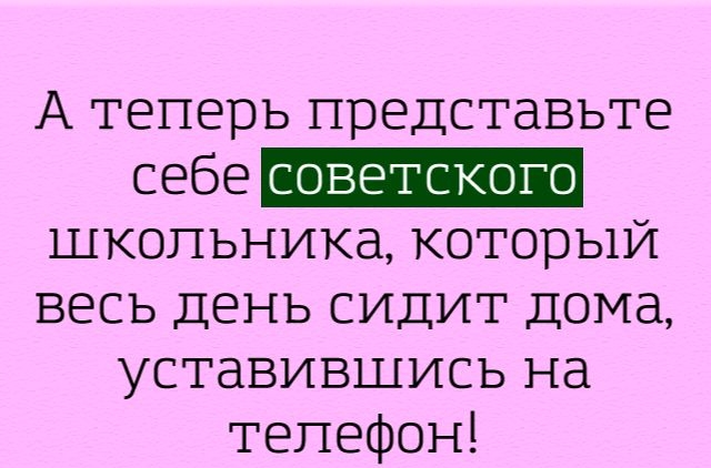 А теперь представьте себе школьника который весь День сидит дома уставившись на телефон