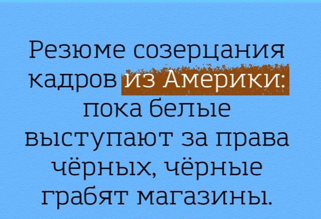 Резюме созерцания кадров пока бепые выступают за права чёрных чёрные грабят магазины