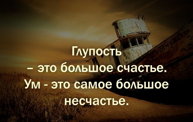 ГАУПОСТЬ это бодьшое счастье Ум это самое бодьшое несчастье