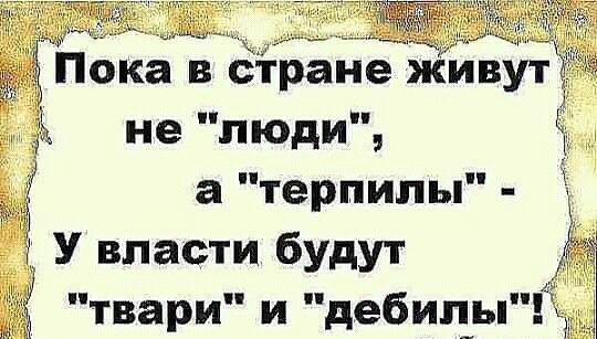 Пока в стране живут не люди а терпилы У власти будут твари и дебип_ы