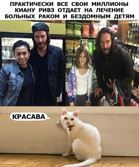 ПРАКТИЧЕСКИ ВСЕ СВОИ МИЛЛИОНЫ КИАНУ РИВЗ ОТДАЕТ НА ЛЕЧЕНИЕ БОЛЬНЫХ РАКОМ И БЕЗДОМНЫМ дЕТЯМ_