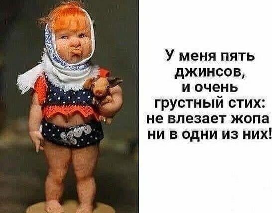 У меня пять джинсов и очень грустный стих не влезает жопа ни в одни из них