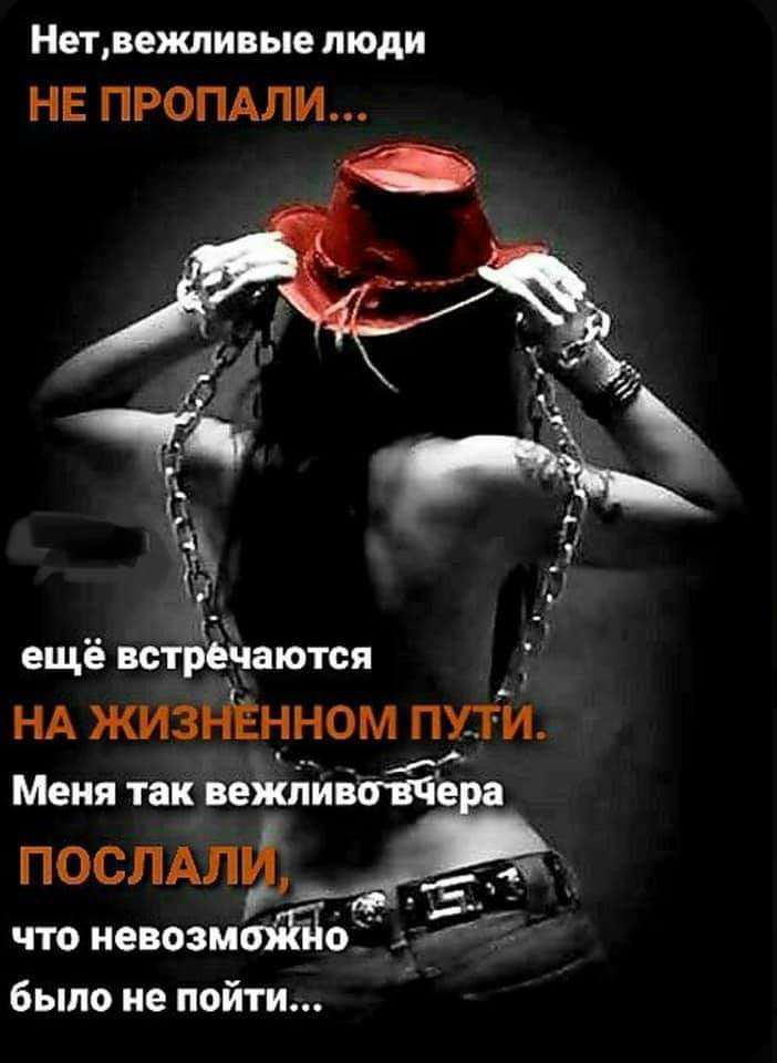 НЭТВЕЖЛИВЬЕ люди НЕ ПРОПАЛИ ещё встречаются НА жизг іЕнном пути Меня так вежливсгвче послмф 4 3 что иевозм йо было не пойти