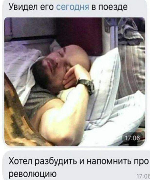 Увидел ЭГО СЭГОДНЯ В поезде Хотел разбудить и напомнить про революцию