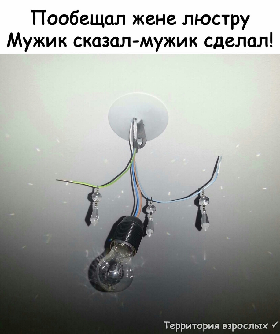 Пообещал жене люстру Мужик сказал мужик сделал Территория взрослых