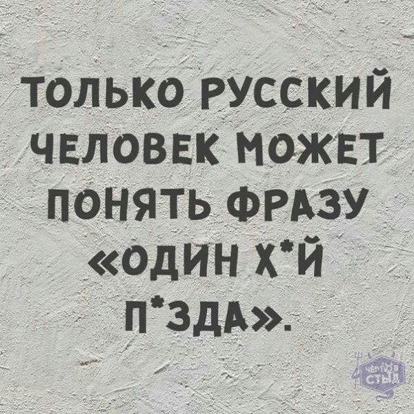 ТОЛ ЬКО РУССКИЙ ЁЧЕЛОВЕК МОЖЕТ ПОНЯТЬ ФРАЗУ ОДИН хй _П здА