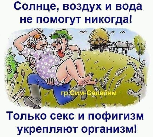 Солнце воздух и вода не помогут никогда Только секс и гюфигизм укрепляют организм