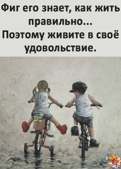 Фиг его знает как жить правильно Поэтому живите в своё удовольствие