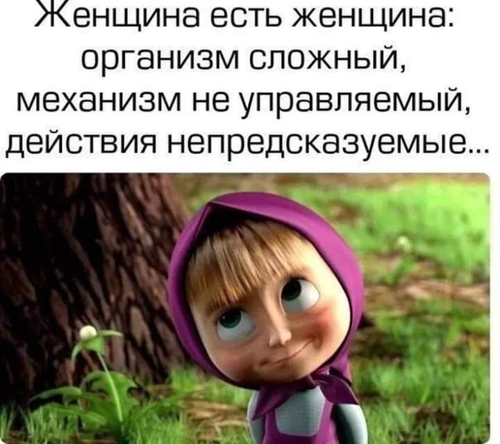 енщина есть женщина организм сложный механизм не управляемый действия непредсказуемые