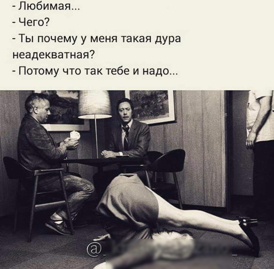 Любимая Чего Ты почему у меня такая дура неадекватная Потому что так тебе и надо
