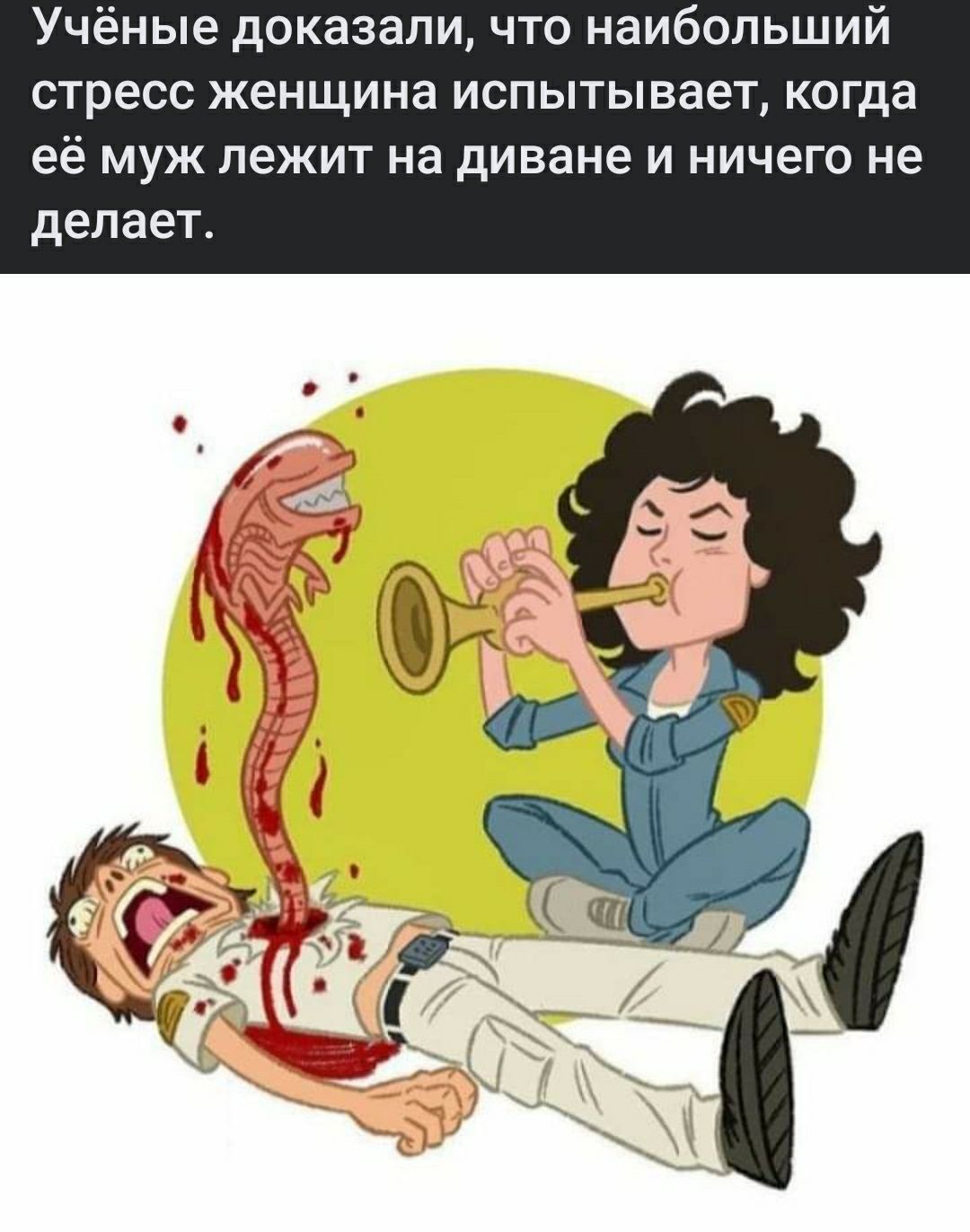 Учёные доказали что наибольший стресс женщина испытывает когда её муж лежит на диване и ничего не делает