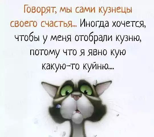 Говорят мы сами кузнецы своего счасгья Иногда хочется чтобы у меня отобрали кузню потому что я явно кую какуюто куйню