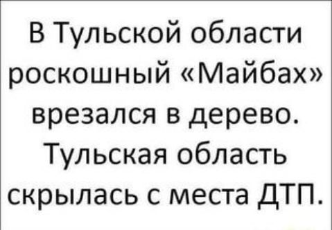 В Тульской области роскошный Майбах врезался в дерево Тульская область скрылась с места ДТП