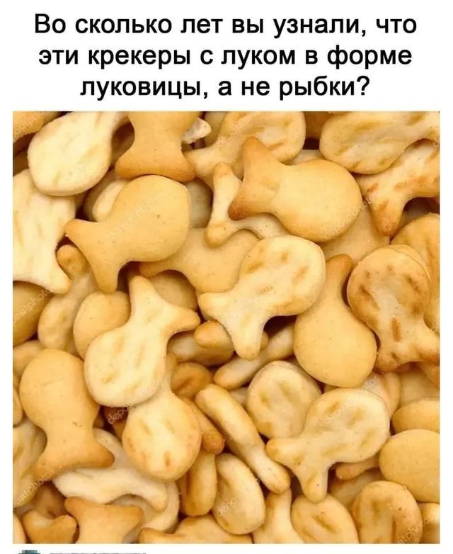 Во сколько лет вы узнали что эти крекеры с луком в форме луковицы а не рыбки