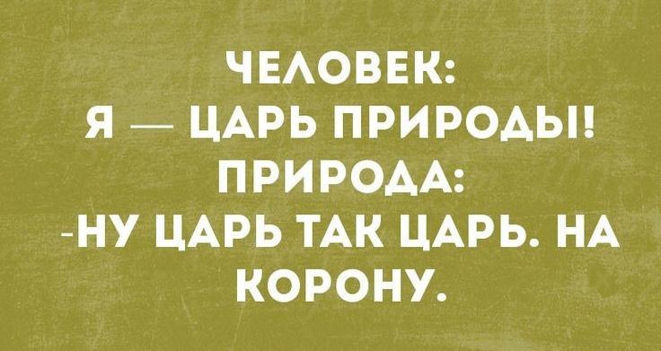 ЧЕАОВЕК Я ЦАРЬ ПРИРОДЫ ПРИРОАА НУ ЦАРЬ ТАК ЦАРЬ НА КОРОНУ