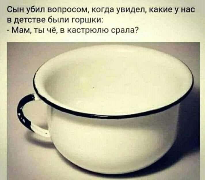 Сын убил вопросом когда увидел какие у нас в детстве быпи горшки Мам ты чё в кастрюлю срапа