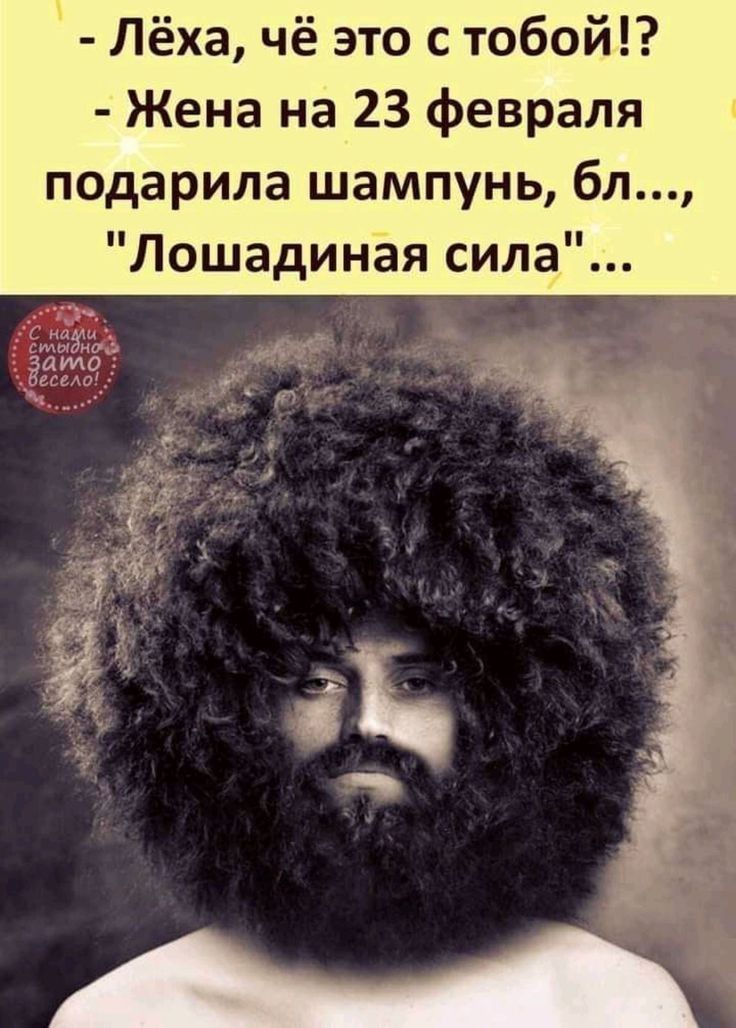 Лёха чё это с тобой Жена на 23 февраля подарила шампунь бл Лошадиная сила