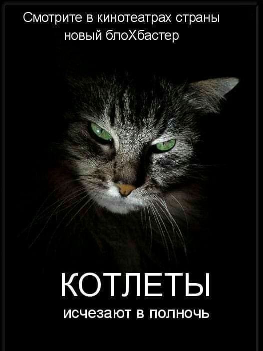 Смотрите в кинотеатрах страны новый бпоХбастер КОТЛЕТЫ ИСЧЭЗЭЮТ В полночь