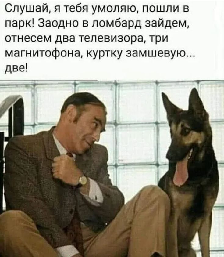 Слушай я тебя умоляю пошли в парк Заодно в ломбард зайдем отнесем два телевизора три магнитофона куртку замшевую две