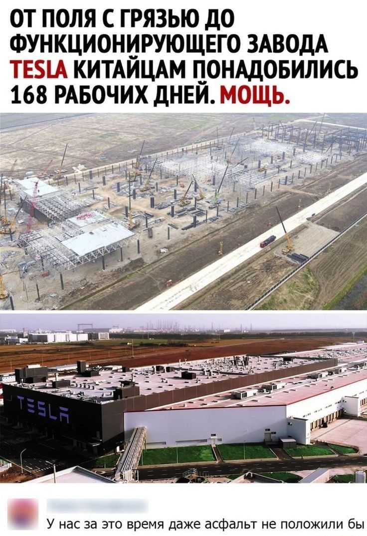 ОТ ПОЛЯ С ГРЯЗЫО дО ФУНКЦИОНИРУЮЩЕГО ЗАВОДА ТЕЁЦ КИТАИЦАМ ЦОНАДОБИЛИСЬ 168 РАБОЧИХ дНЕИ МОЩЬ У нас за это время даже асфальт не положили бы