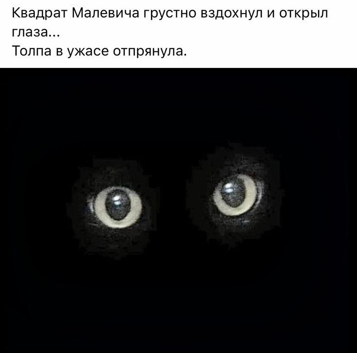 Квадрат Малевича грустно вздохнул и открыл глаза Толпа в ужасе отпрянупа