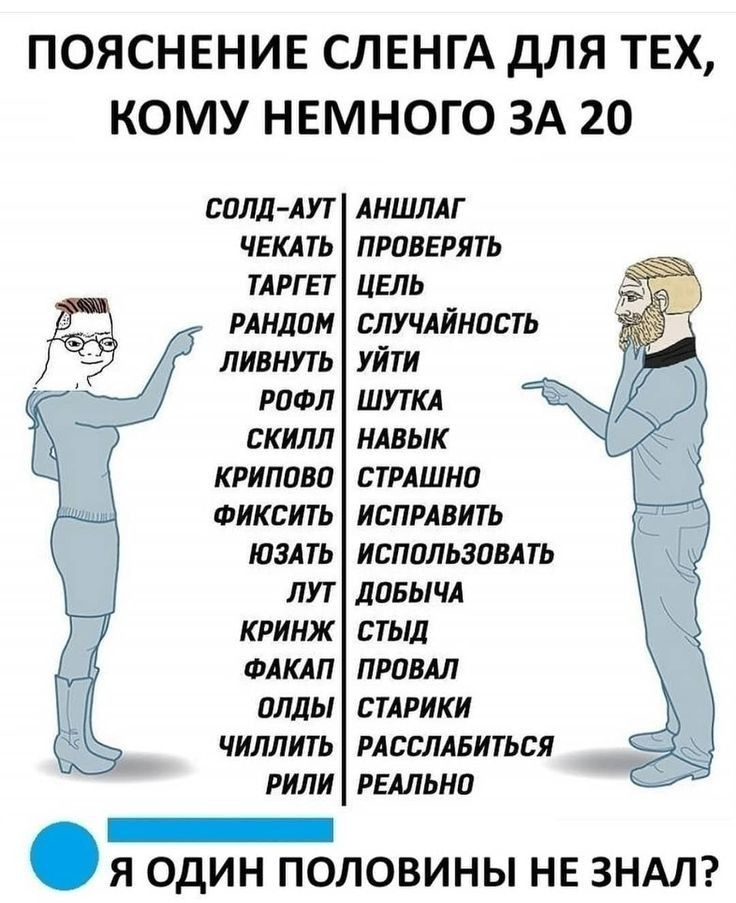 ПОЯСНЕНИЕ СЛЕНГА дЛЯ ТЕХ КОМУ НЕМНОГО ЗА 20 БИЛЛ АП ЧЕКАТЬ ТАРГЕТ РАНППМ ЛИВНУТЬ РПФЛ КИЛЛ КРИППВП ФИКВИТЬ ЮЗАЬ ЛП КРИНЖ ФАКАП ПЛЛЫ ЧИЛПИТЬ РИЛИ Аншллг плавить ЦЕль случлйнпсть уйти шутил нпык стишки испмвить испильэапть дивы м стыд приш симки нссллвиться гальки Я ОДИН ПОЛОВИНЫ НЕ ЗНАЛ