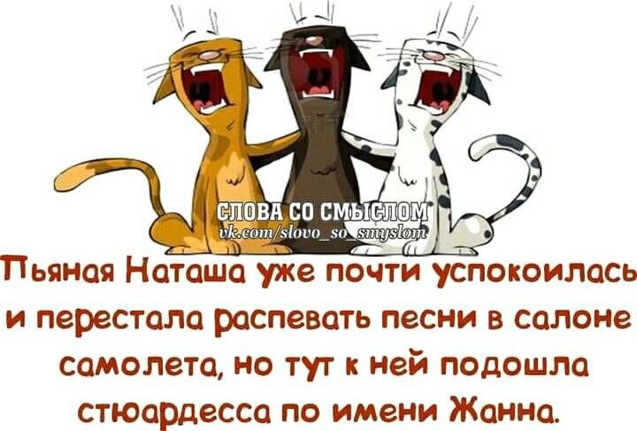 вппвн вп смьпэттпм Пьяная Наташа уже почти успокоилась и перестала распевать песни в салоне самолета не тут к ней подошла стюардесса по имени Жанна