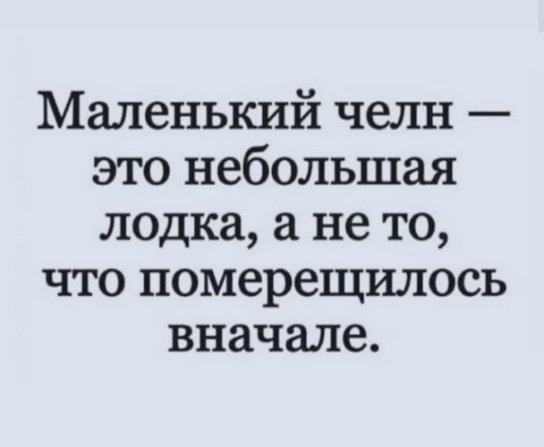Маленький челн это небольшая лодка а не то что померещилось вначале