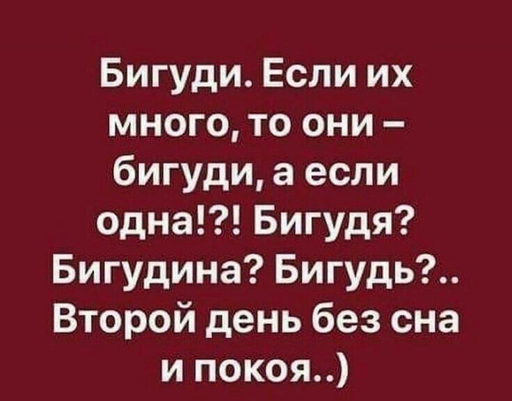 Бигуди Если их много то они бигуди а если одна Бигудя Бигудина Бигудь Второй день без сна и покоя
