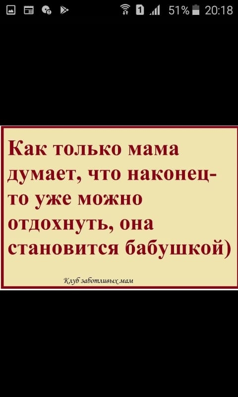 Ш 90 П 51 2018 Как только мама думает что наконец то уже можно отдохнуть она становится бабушкой