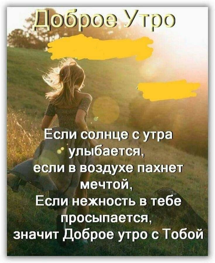Если солнце с утра улыбается если в воздухе пахнет мечтой Если нежность в тебе просыпается значит Доброе утро с Тобой
