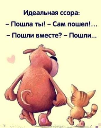 Идеальная ссора Пошла ты Сам пошел Пошли вместе Пошли