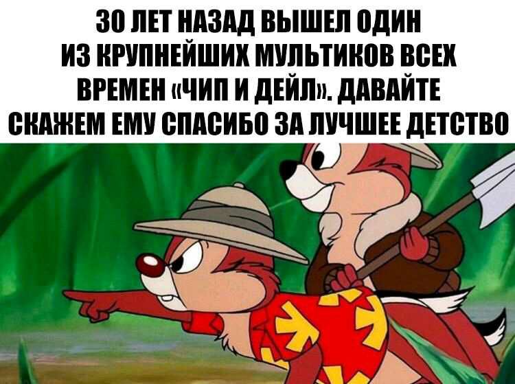 30 ЛЕТ НАЗАД ВЫШЕЛ один ИЗ НРУПНЕЙШИЖ МУЛЬТИНВВ ВСЕХ ВРЕМЕН ЧИП И дЕЙпп ддВдЙТЕ ШШШЕМ ЕМУ СПАСИБВ ЗА ЛУЧШЕЕ дЕТВТВВ