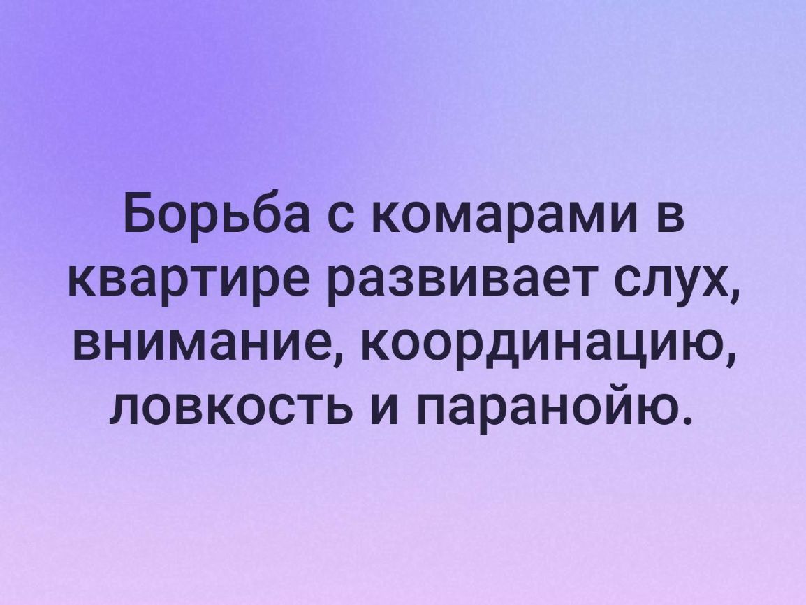 Борьба с комарами в квартире развивает слух внимание координацию ловкость и паранойю