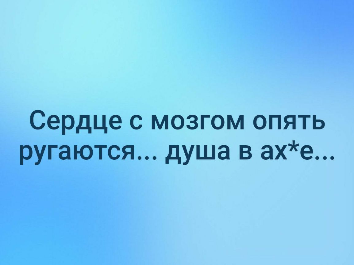 Сердце с мозгом опять ругаются душа в ахе