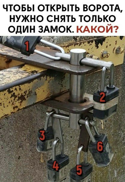 ЧТОБЫ ОТКРЫТЬ ВОРОТА НУЖНО СНЯТЬ ТОЛЬКР ОДИН ЗАМОК КАКОИ щ і 1