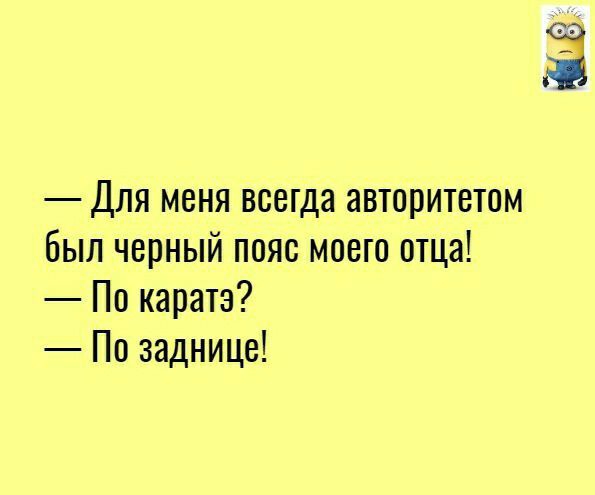 Ё Для меня всегда авторитетом был черный пояс моего отца По каратэ По заднице