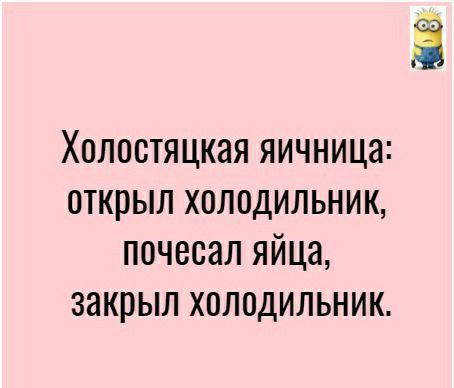 Ё Холостяцкая яичница открыл холодильник почесал яйца закрыл холодильник