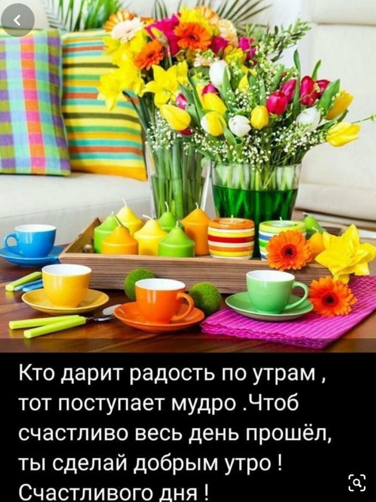 Кто дарит радость по утрам тот поступает мудро Чтоб счастливо весь день прошёл ты сделай добрым утро Счастливого дня