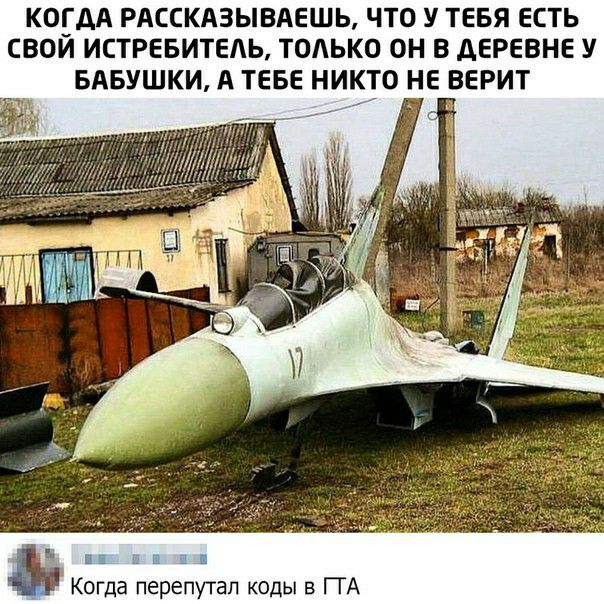 КОГДА РАССКАЗЫВАЕШЬ ЧТО У ТЕБЯ ЕСТЬ СВОЙ ИСТРЕБИТЕЛЬ ТОЛЬКО ОН В АЕРЕВНЕ У БАБУШКИ А ТЕБЕ НИКТО НЕ ВЕРИТ _1 шип Когда перепутал коды в ГГА