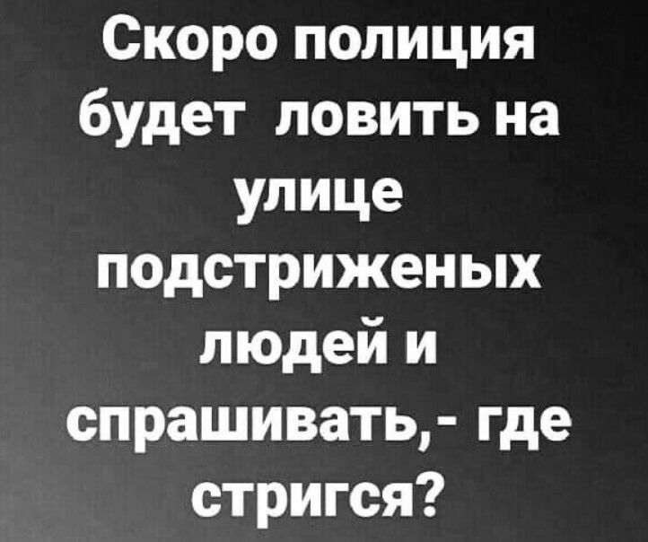 Скоро полиция будет ловить на улице подстриженых людей и спрашивать где стригся