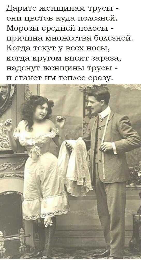 Дарите женщинам трусы они цветов куда п0Аезней Морозы средней ПОАосы причина множества бОАезней Когда текут у всех носы когда кругом висит зараза наденут женщины трусы и станет им теПАее сразу