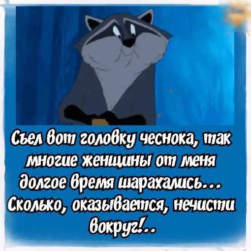 Съел бот гомбку чеснока так многие женщины от меня долгое время шарахались Сколько оказывается нечисти Вокругд
