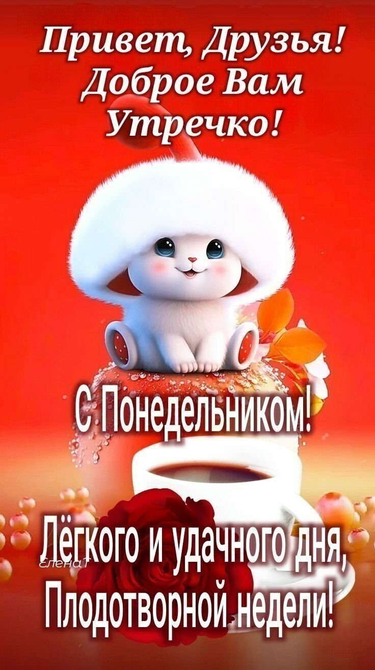 Привет Друзья Доброе Вам Утречко С ПонедеіГьййм ЁЁ ёЁого и удачного дня Плодотворноймедели